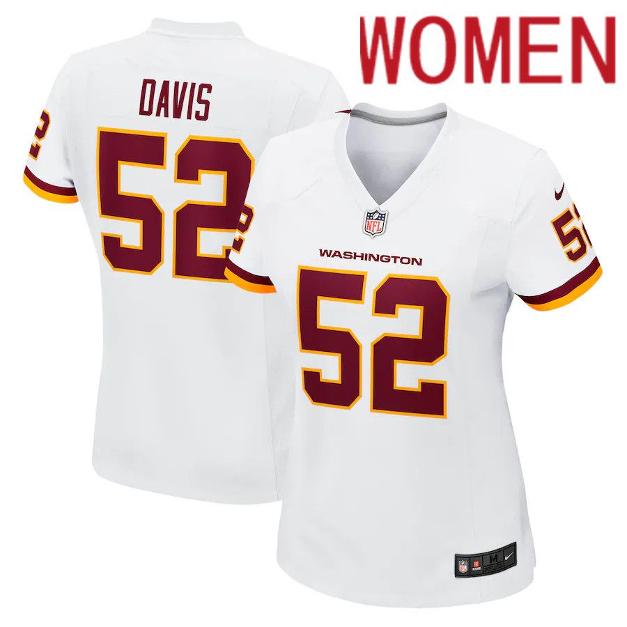 Women Washington Redskins #52 Jamin Davis Nike White Game NFL Jersey